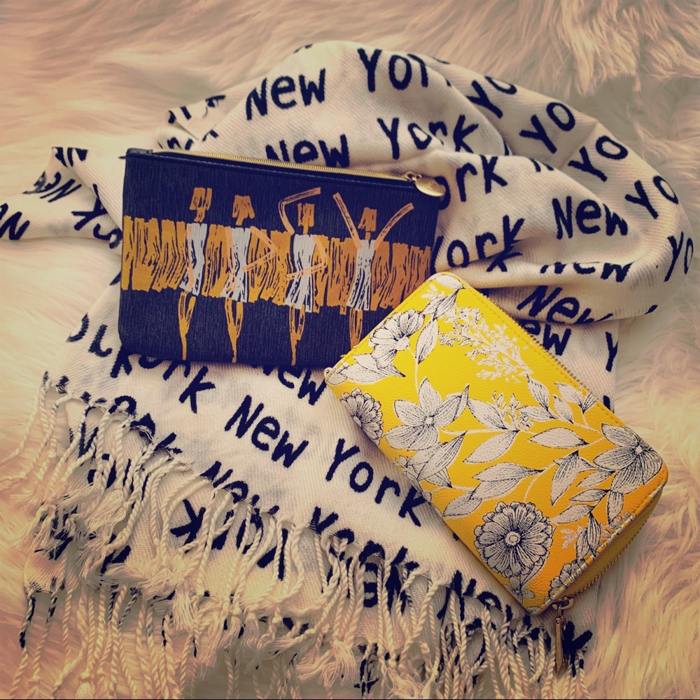 Yellow Wallet & Accessory Bag